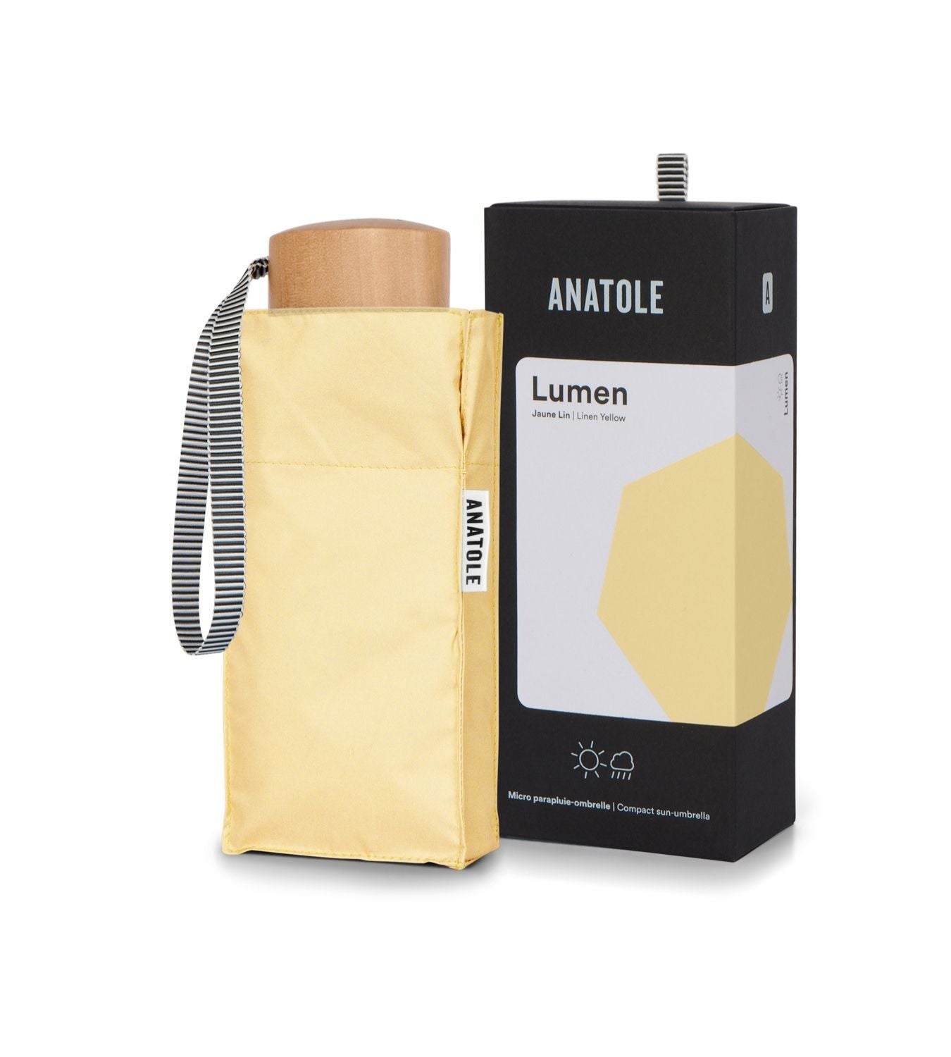 Anatole UPF 50+ Sun & Rain Micro Umbrella | LUMEN/Linen Yellow