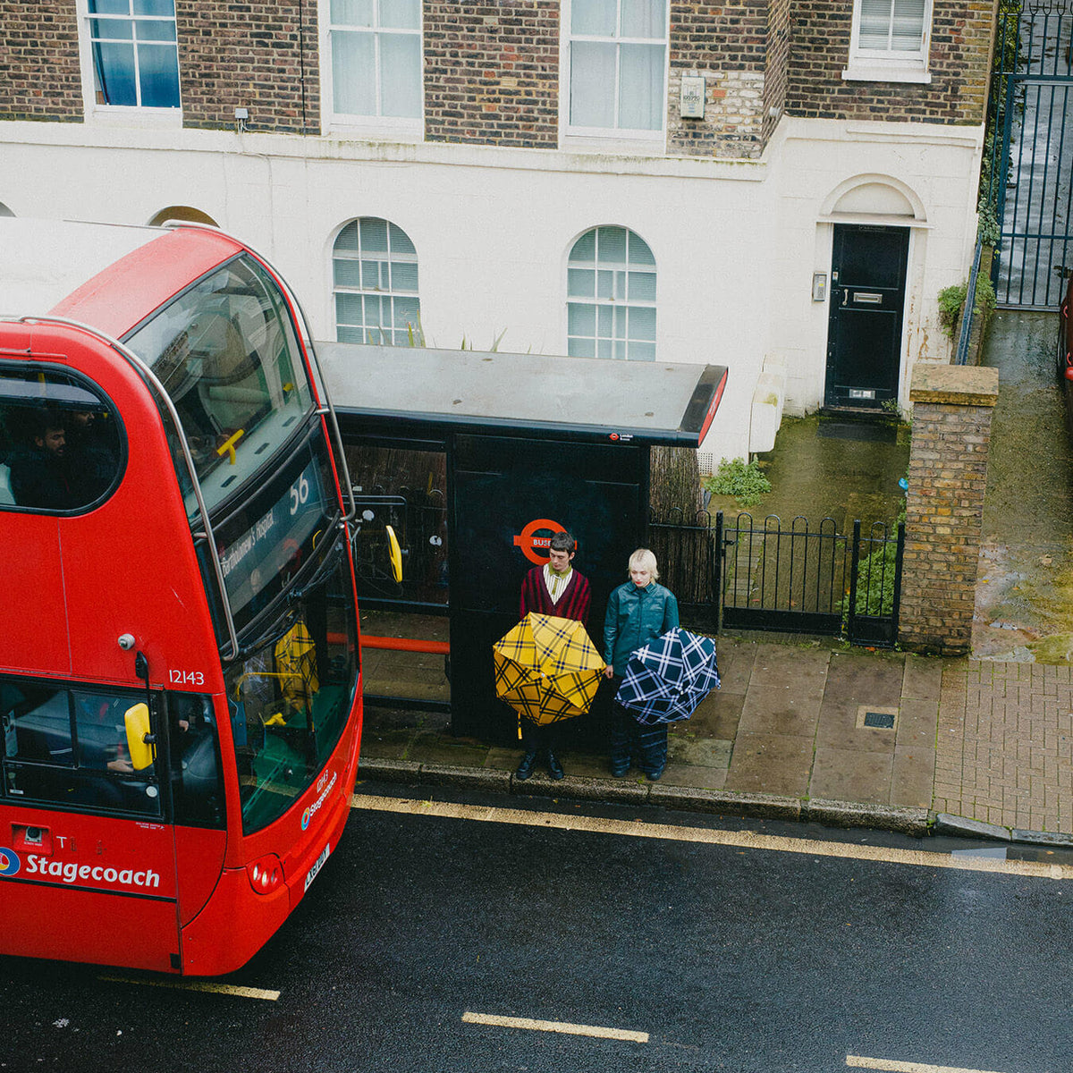 Micro Umbrella | Tweed/Black-White by ANATOLE (anatole-micro-umbrella-tweed-camden-black-white)