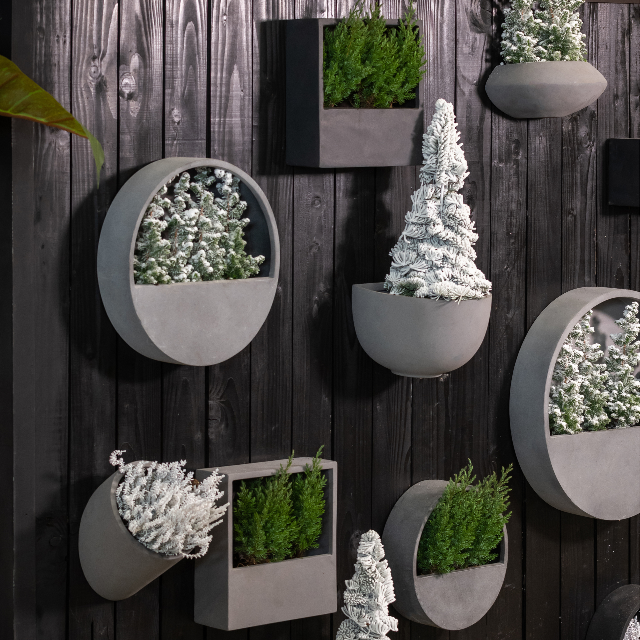 grey hanging planter Jack Wally XS Wall Planter | Pottery Pots | 30cm Grey Fiberstone