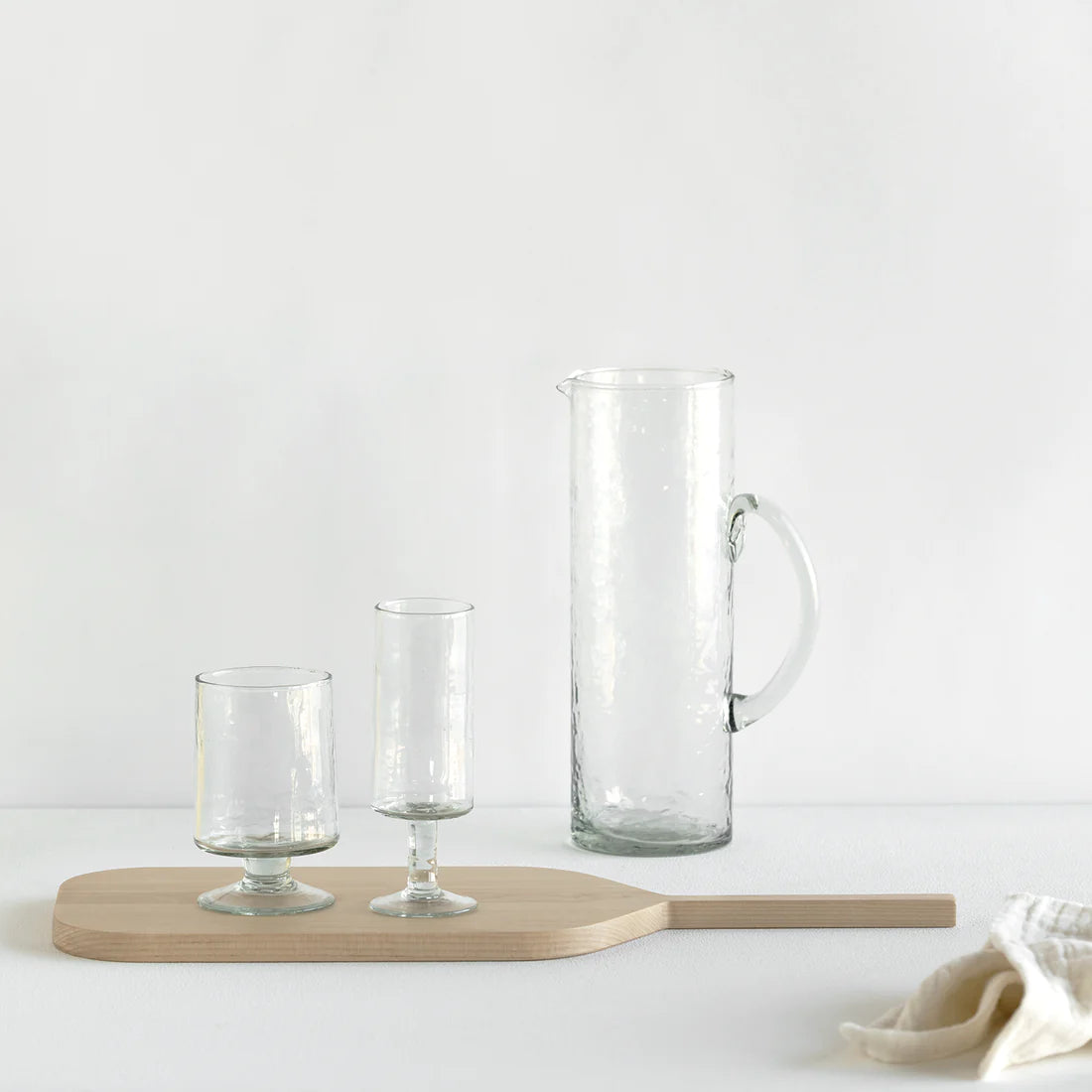 Hammered Glass Jug | Clear