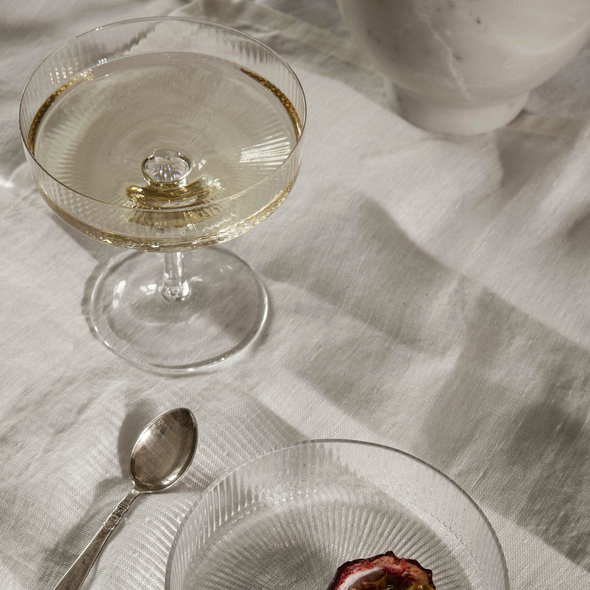 Ripple Champagne Saucers Set of 2 | Clear by FERM LIVING (ripple-champagne-saucers-set-of-2-clear)