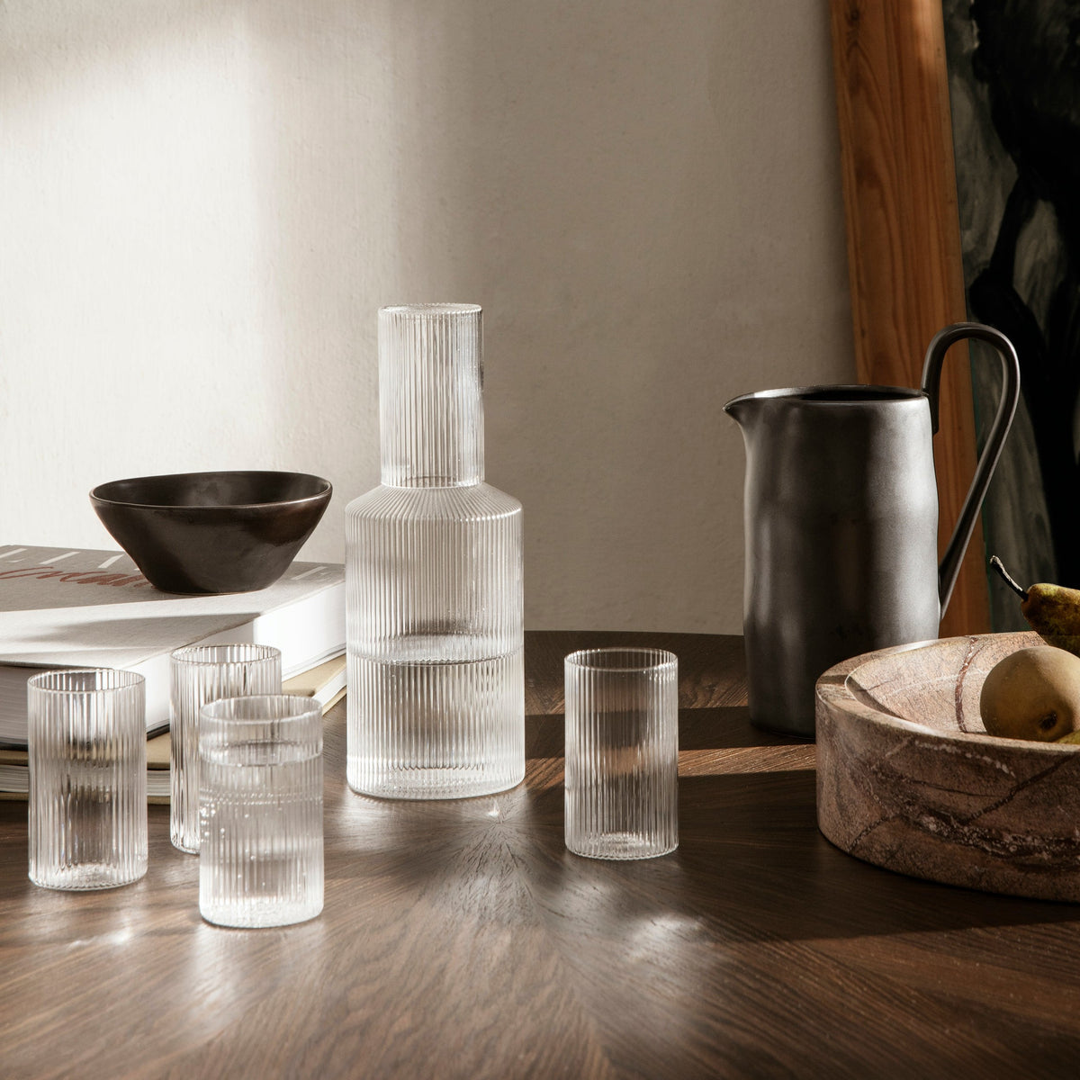 Ripple Carafe | Clear by FERM LIVING (copy-of-ripple-champagne-saucers-set-of-2-clear)