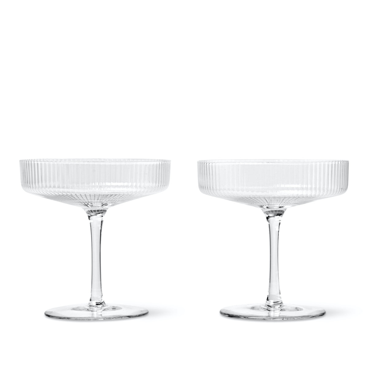 Ripple Champagne Saucers Set of 2 | Clear by FERM LIVING (ripple-champagne-saucers-set-of-2-clear)