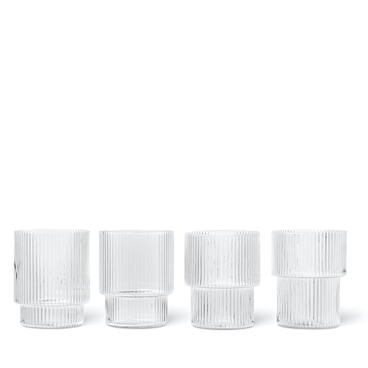 Ripple Glass | Set of 4 | Clear by FERM LIVING (ripple-glass-set-of-4-clear)
