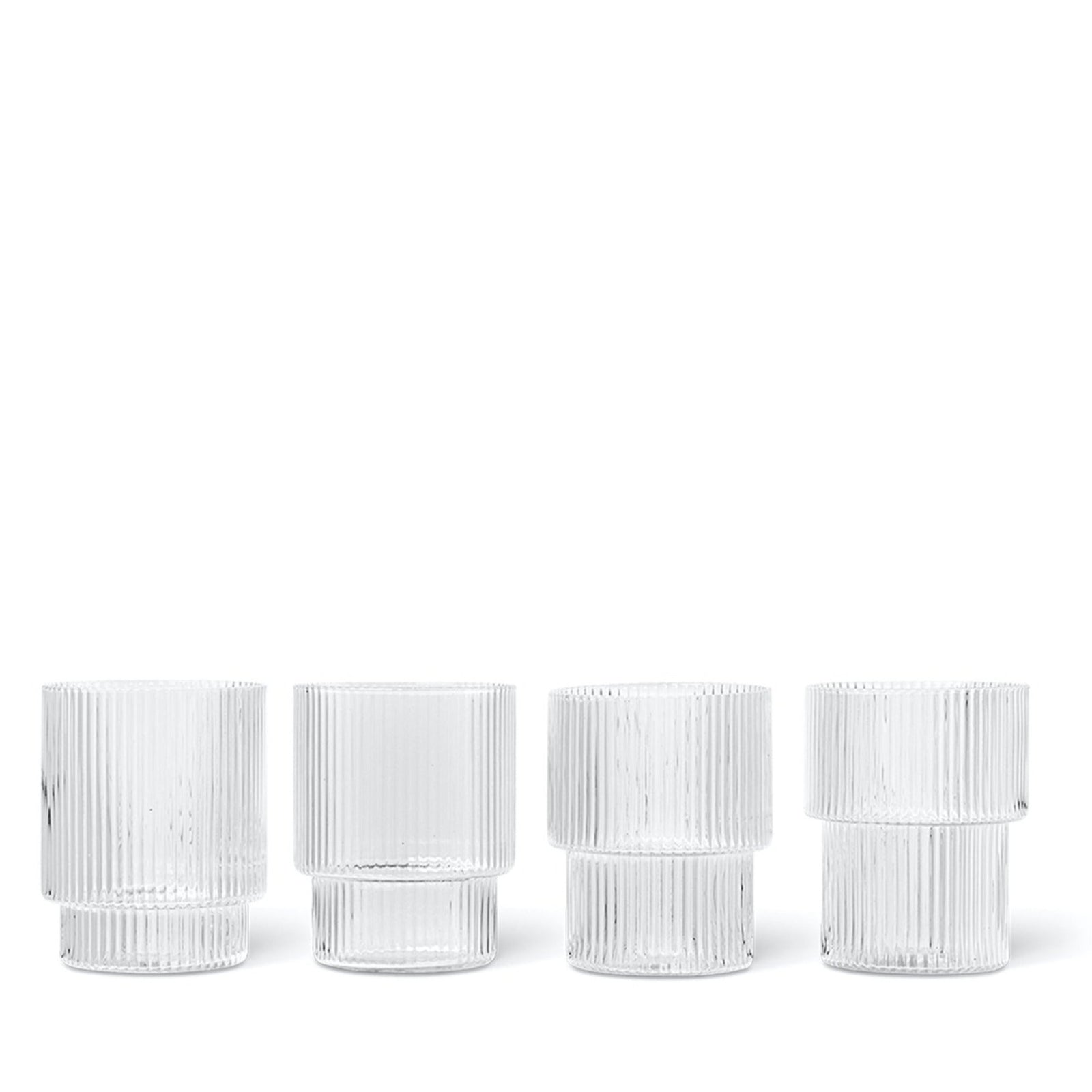 Ripple Glass | Set of 4 | Clear by FERM LIVING (ripple-glass-set-of-4-clear)