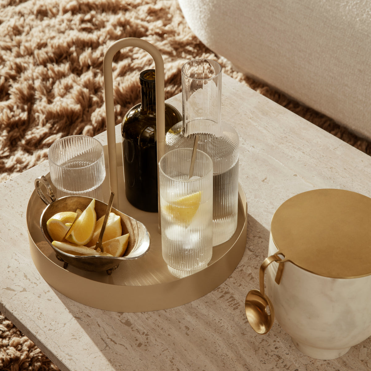 Ripple Long Drink Glasses | Set of 4 | Clear by FERM LIVING (ripple-long-drink-glasses-set-of-4-clear)