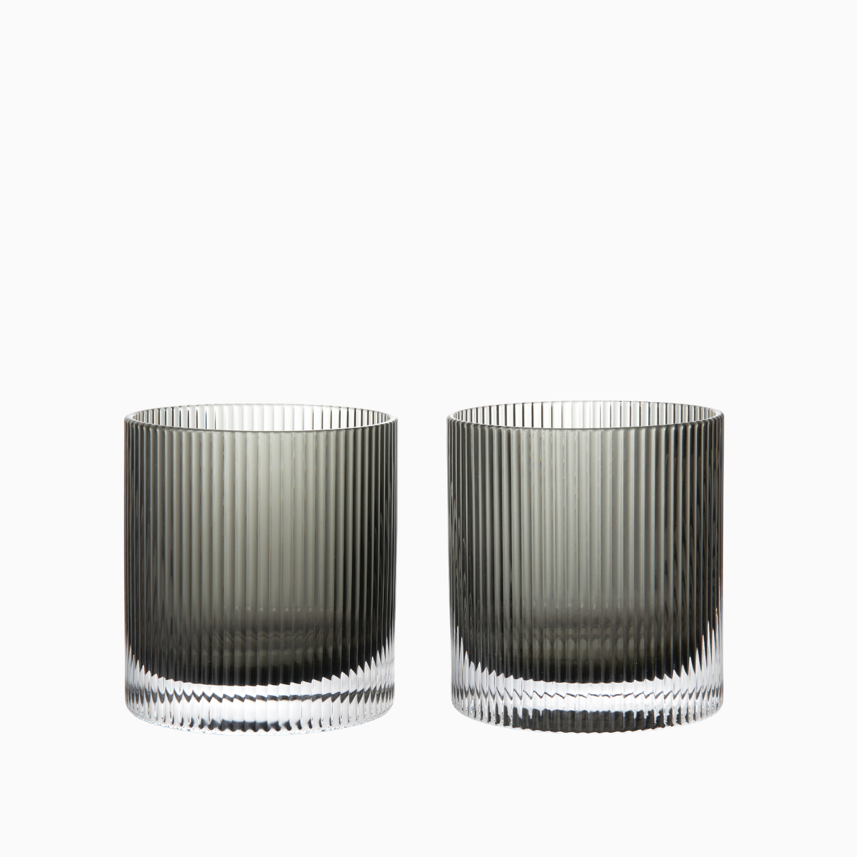 Ferm Living Ripple Tumbler Glasses | Set of 2 | Smoked Grey