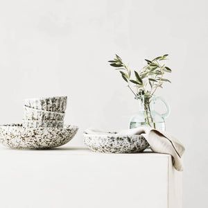 Tell Me More Rivoli Serving Bowl | Green Splatter