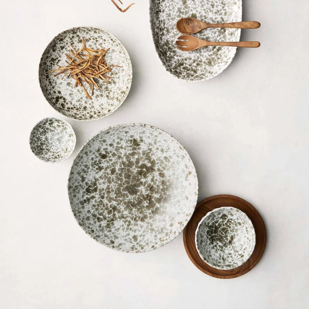 Tell Me More Rivoli Bowl Small | Green Splatter
