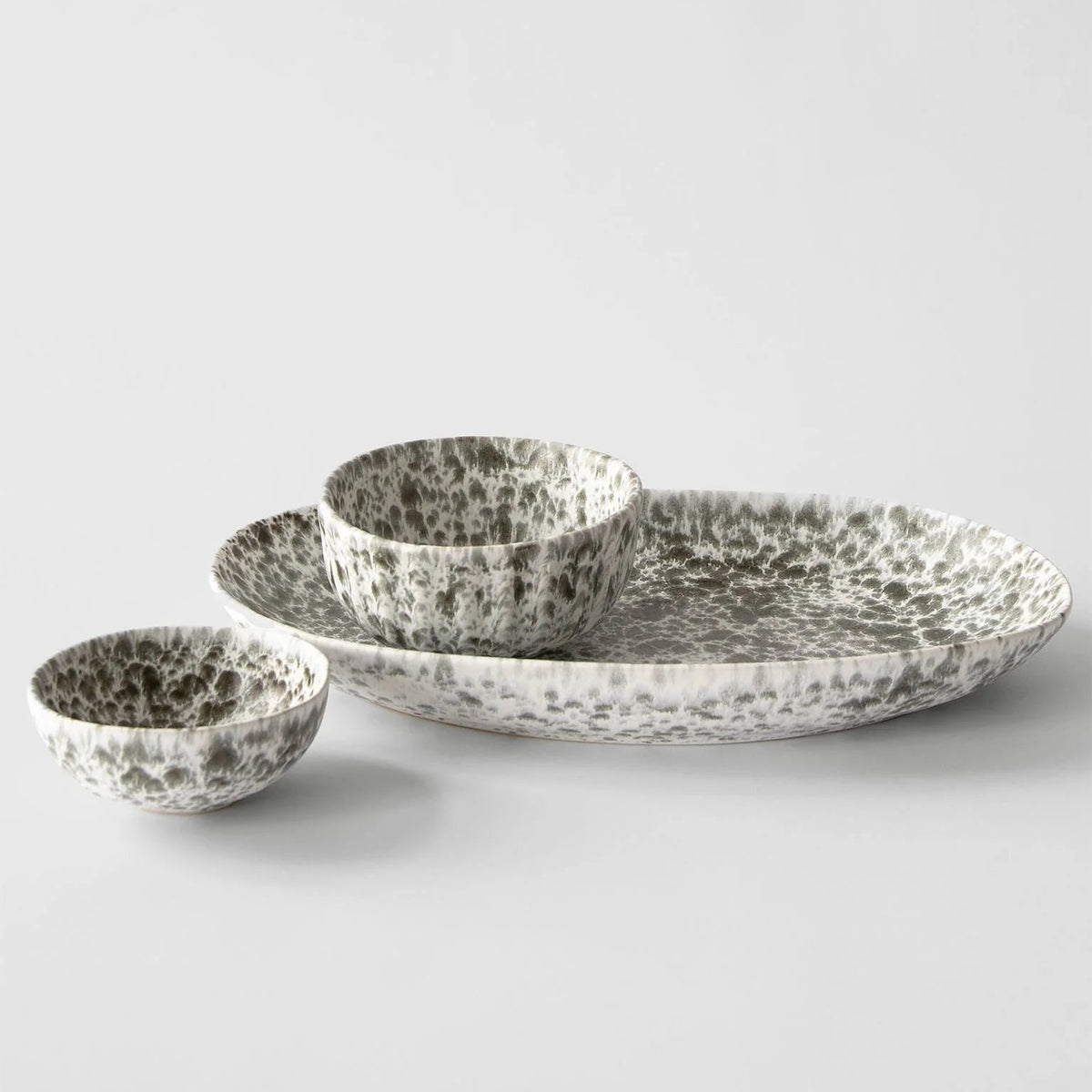 Tell Me More Rivoli Bowl Small | Green Splatter