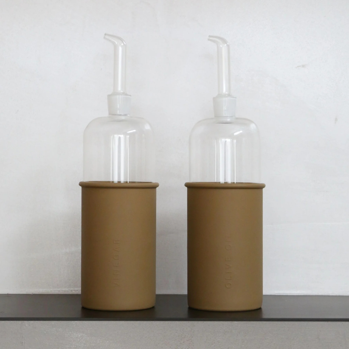 RUND Bottle for Olive Oil Glass/Silicone |700ml | Fern