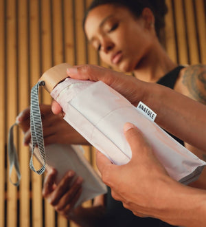 UPF 50+ Sun & Rain Micro Umbrella | NAOS/Powder Pink by ANATOLE (micro-umbrella-uv-protection-sun-rain-pearl-blue-powder-pink)