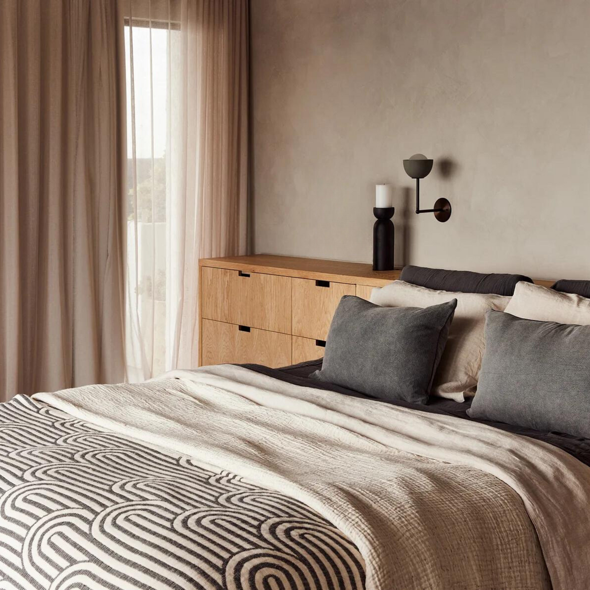 Enes Bedcover | Cream/Black Speckle by SAARDÉ (enes-bedcover-cream-black-speckle)