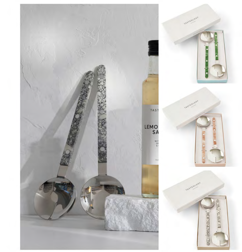 Resin Handle Salad Servers | Monochrome by TASTEOLOGY (salad-servers-monochrome)