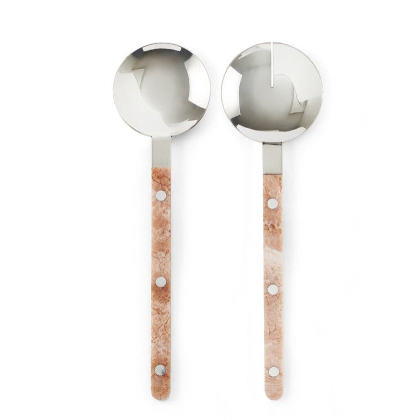 Resin Handle Salad Servers |Taupe by TASTEOLOGY (salad-servers-taupe)