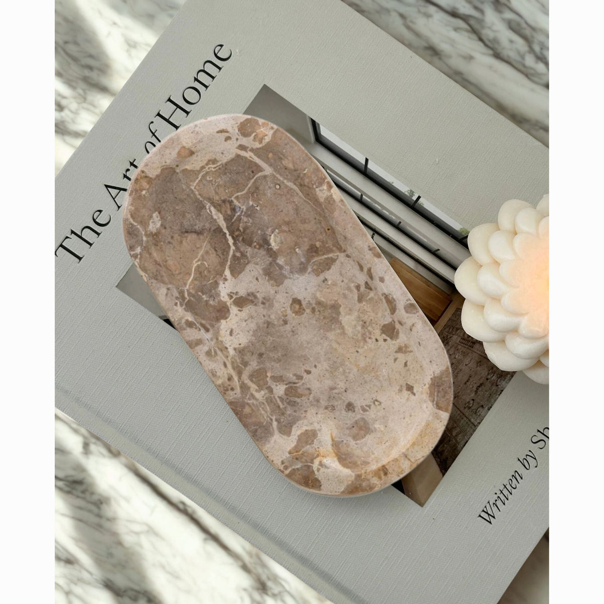 Bloomingville Shao Tray  | Brown Marble