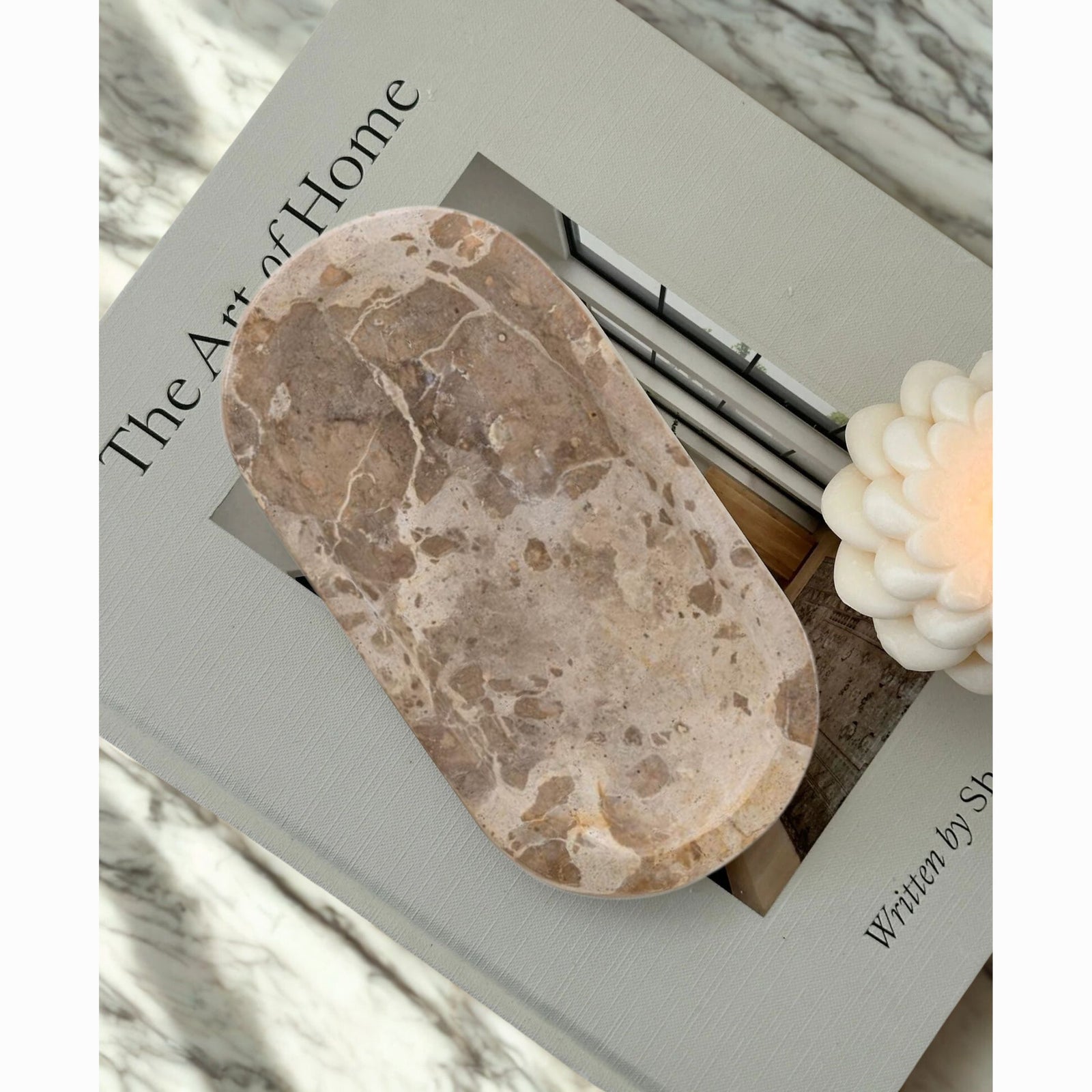 Bloomingville Shao Tray  | Brown Marble