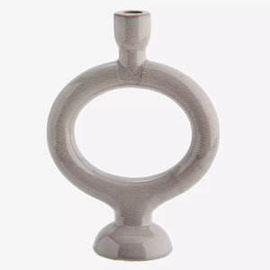 Stoneware Candle Holder 27.5cm - Greige