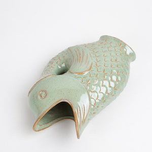 Stoneware Koi Fish Vase | Green