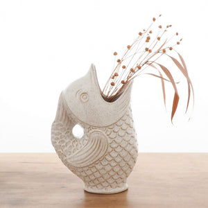 Stoneware Koi Fish Vase | White