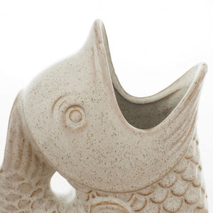 Stoneware Koi Fish Vase | White