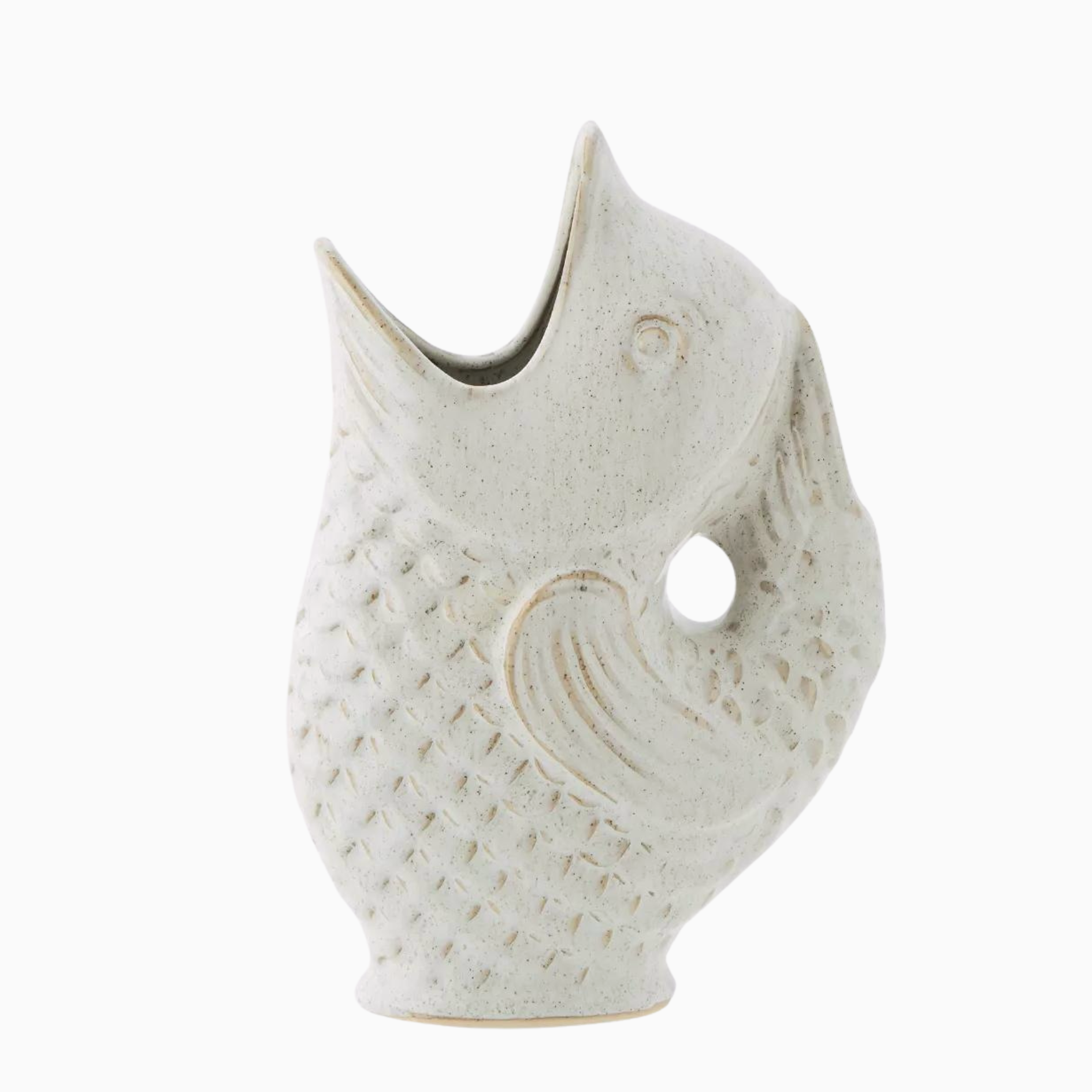 Stoneware Koi Fish Vase | White