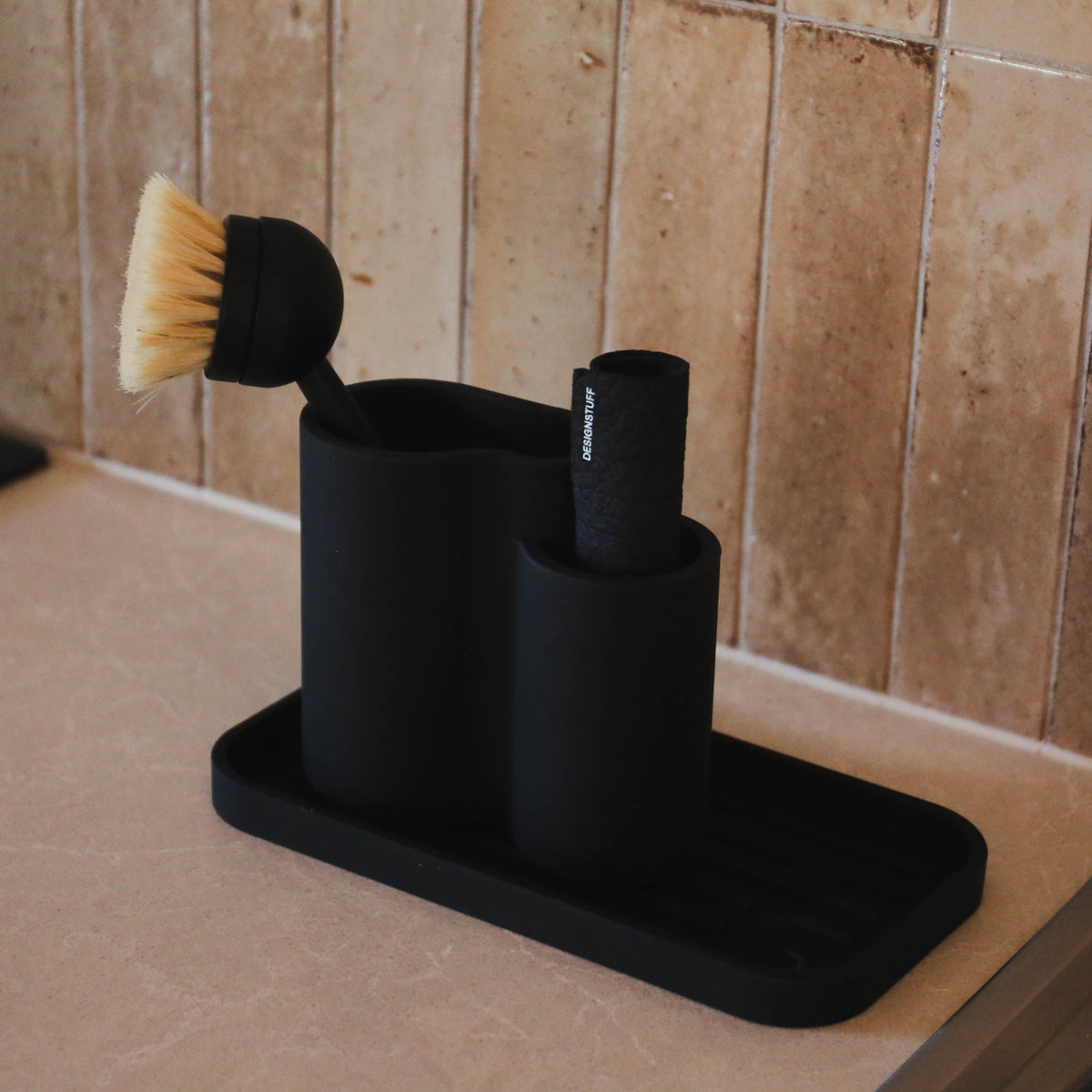 Store All Holder | Black by DESIGNSTUFF (all-cutlery-drainer-holder-black)