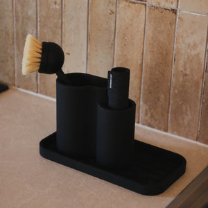 Sink Tray and Sponge Holder Silicone | Black by DESIGNSTUFF (sink-tray-and-sponge-holder-silicone-black)