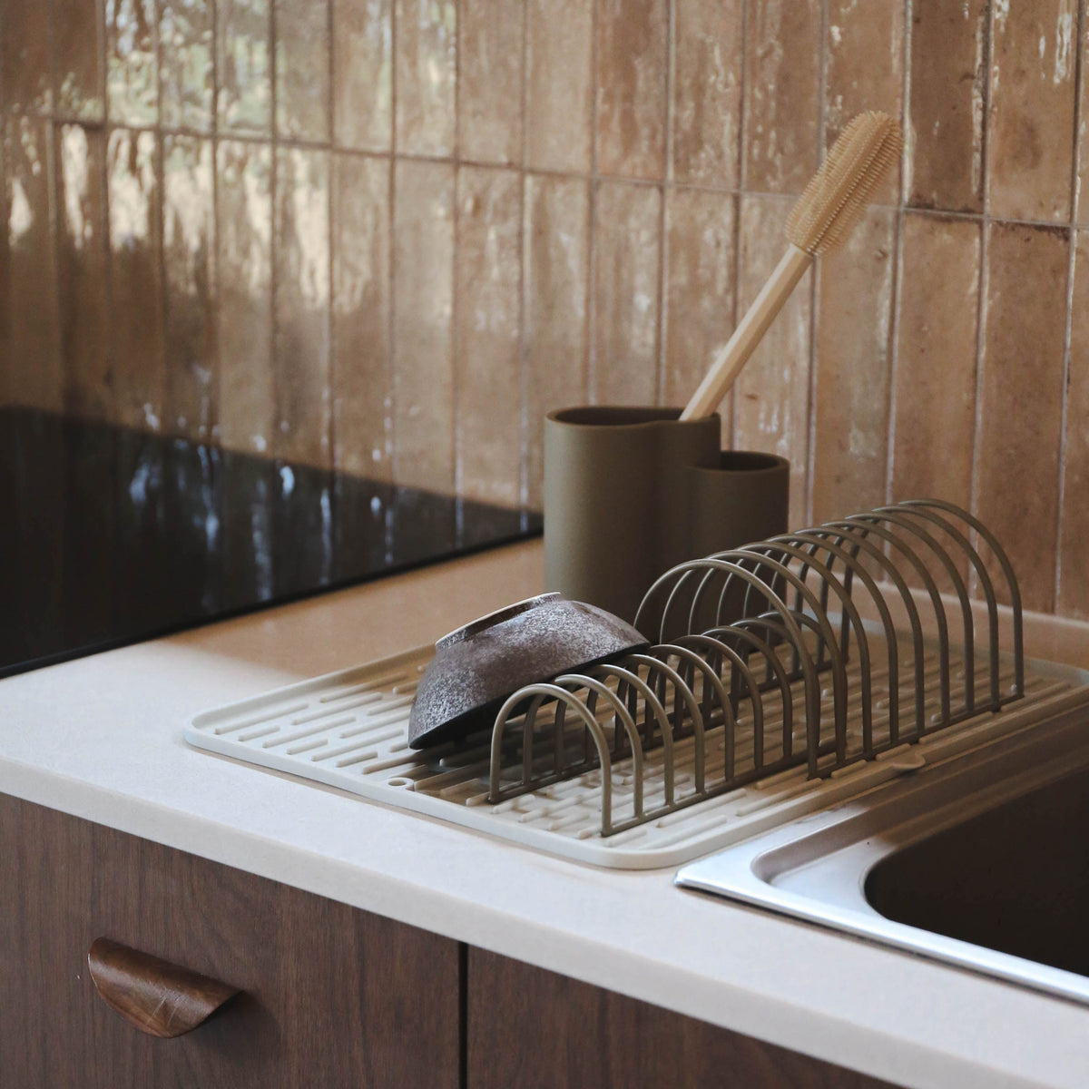 Store All Holder | Khaki by DESIGNSTUFF (all-cutlery-drainer-holder-khaki)