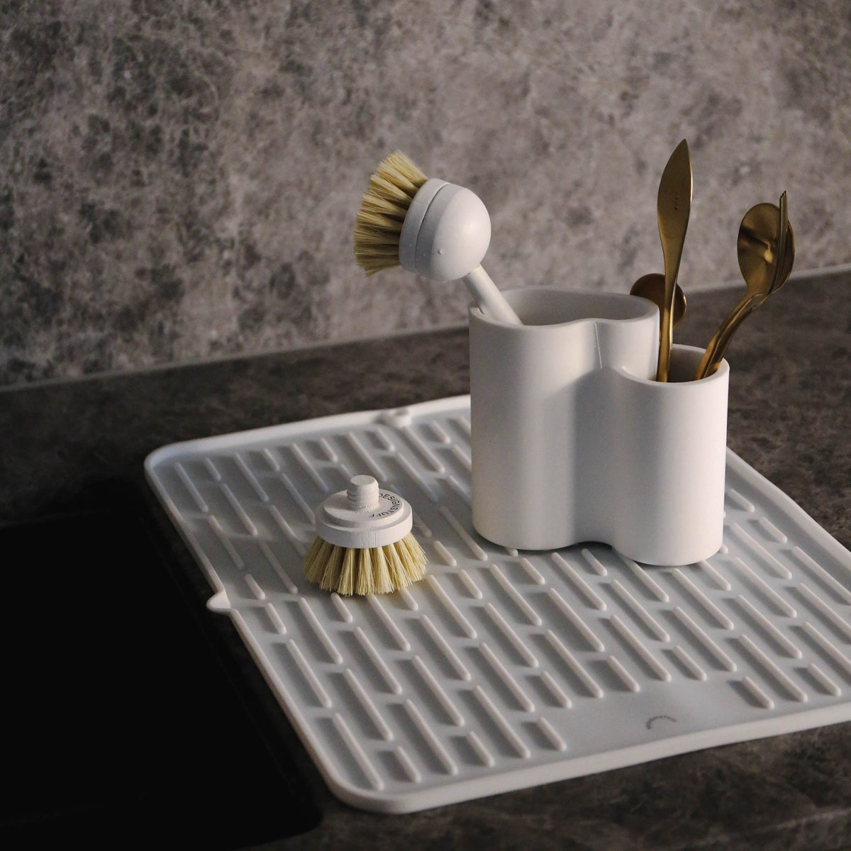 Store All Holder | White by DESIGNSTUFF (copy-of-all-cutlery-drainer-holder-white)