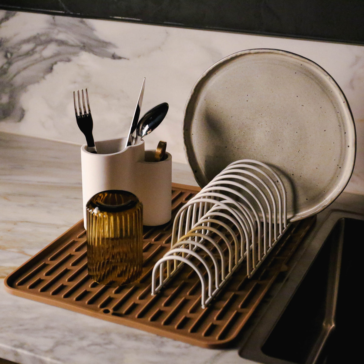 Store All Holder | White by DESIGNSTUFF (copy-of-all-cutlery-drainer-holder-white)