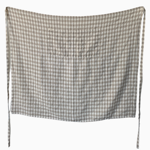 Gingham Linen Half Apron | Natural