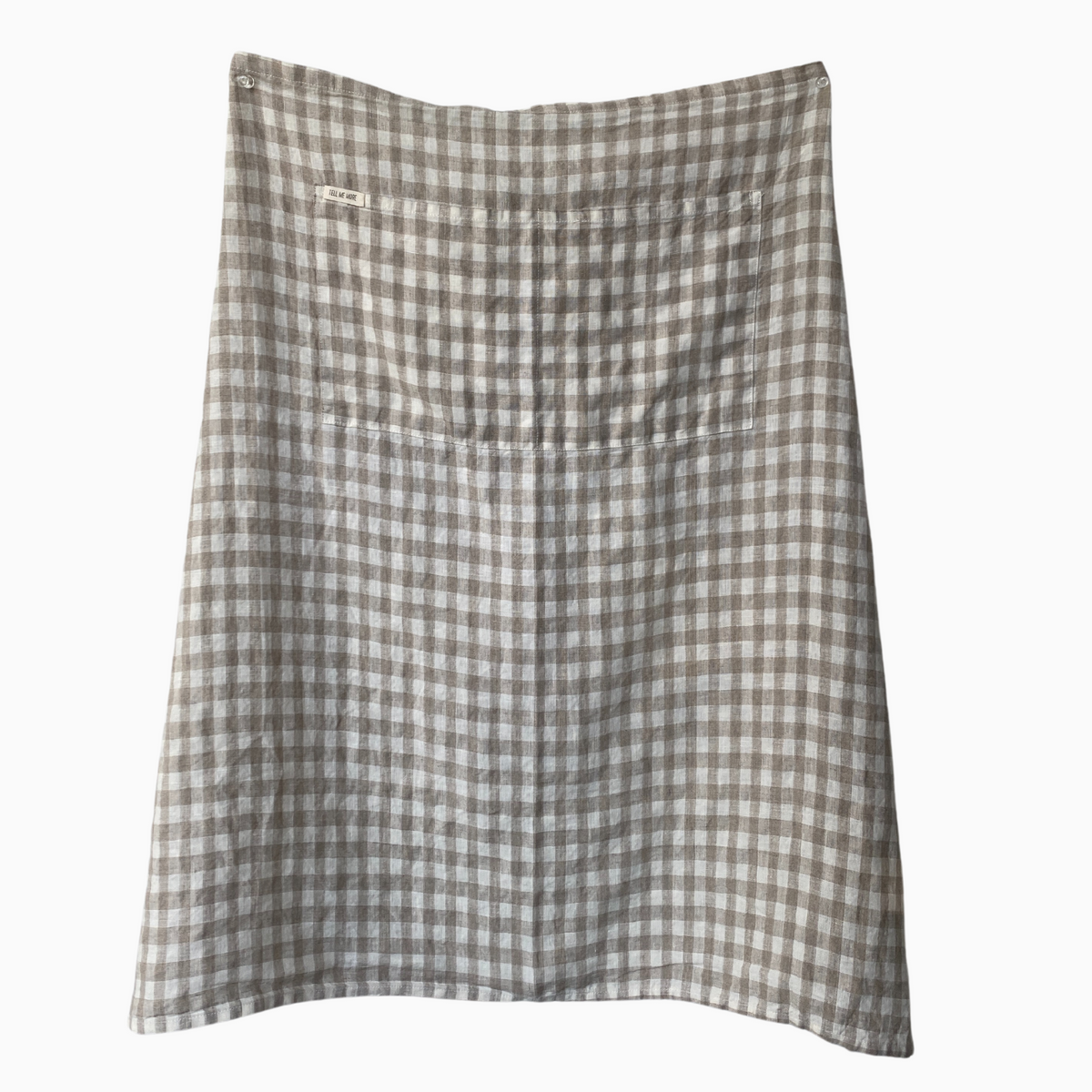 Gingham Linen Half Apron | Natural by TELL ME MORE (tell-me-more-apron-linen-gingham-natural)