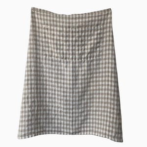 Gingham Linen Half Apron | Natural