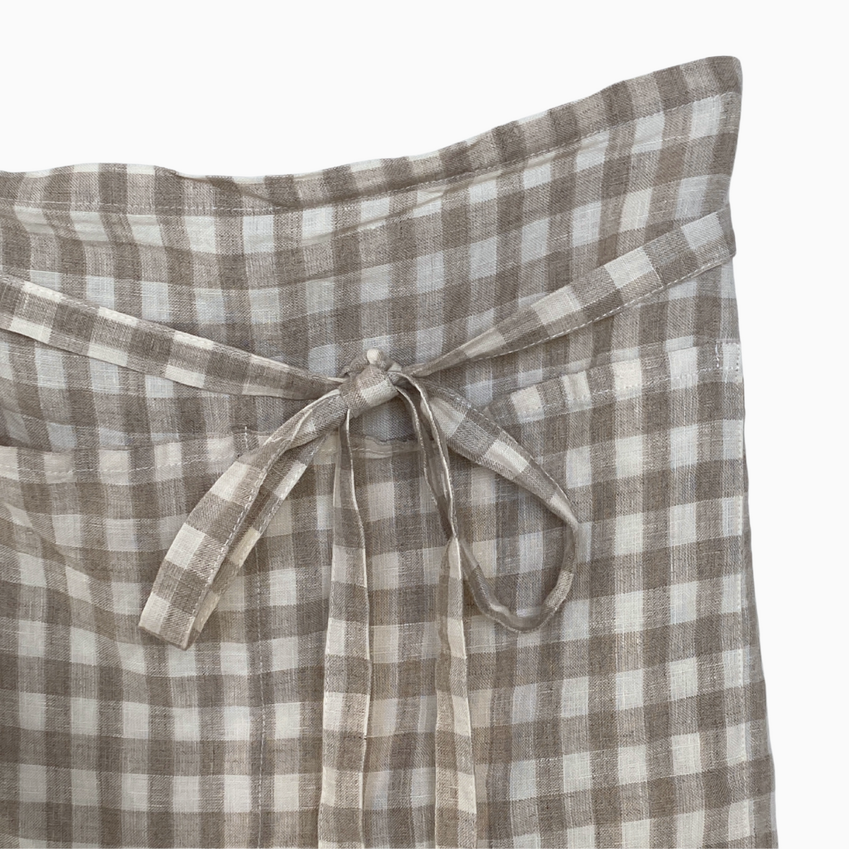 Gingham Linen Half Apron | Natural by TELL ME MORE (tell-me-more-apron-linen-gingham-natural)