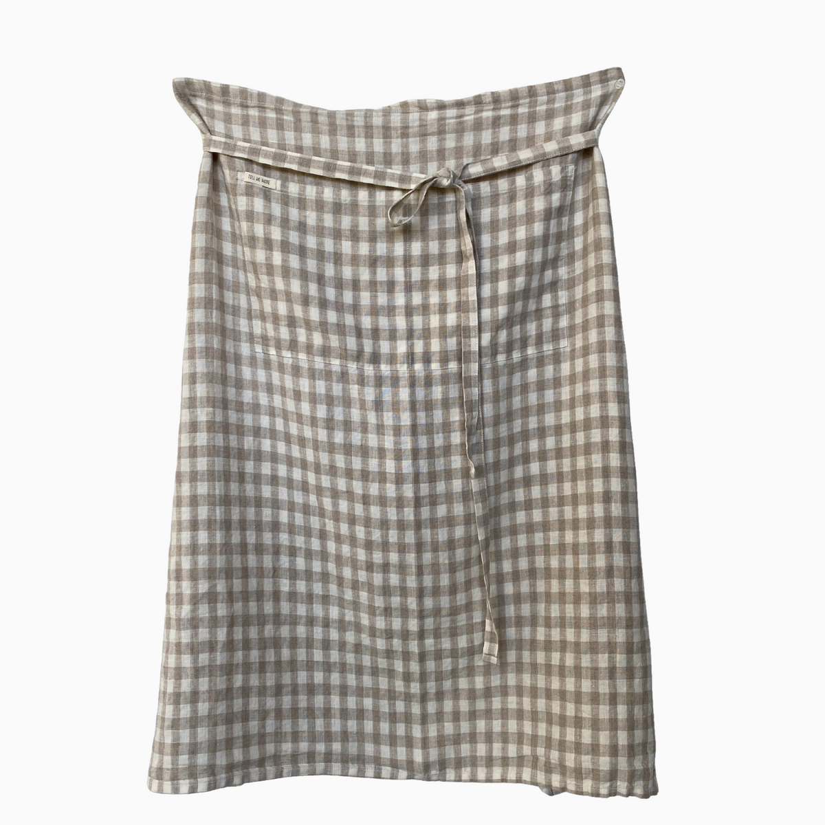 Gingham Linen Half Apron | Natural by TELL ME MORE (tell-me-more-apron-linen-gingham-natural)