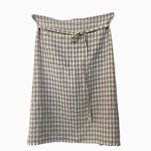 Gingham Linen Half Apron | Natural