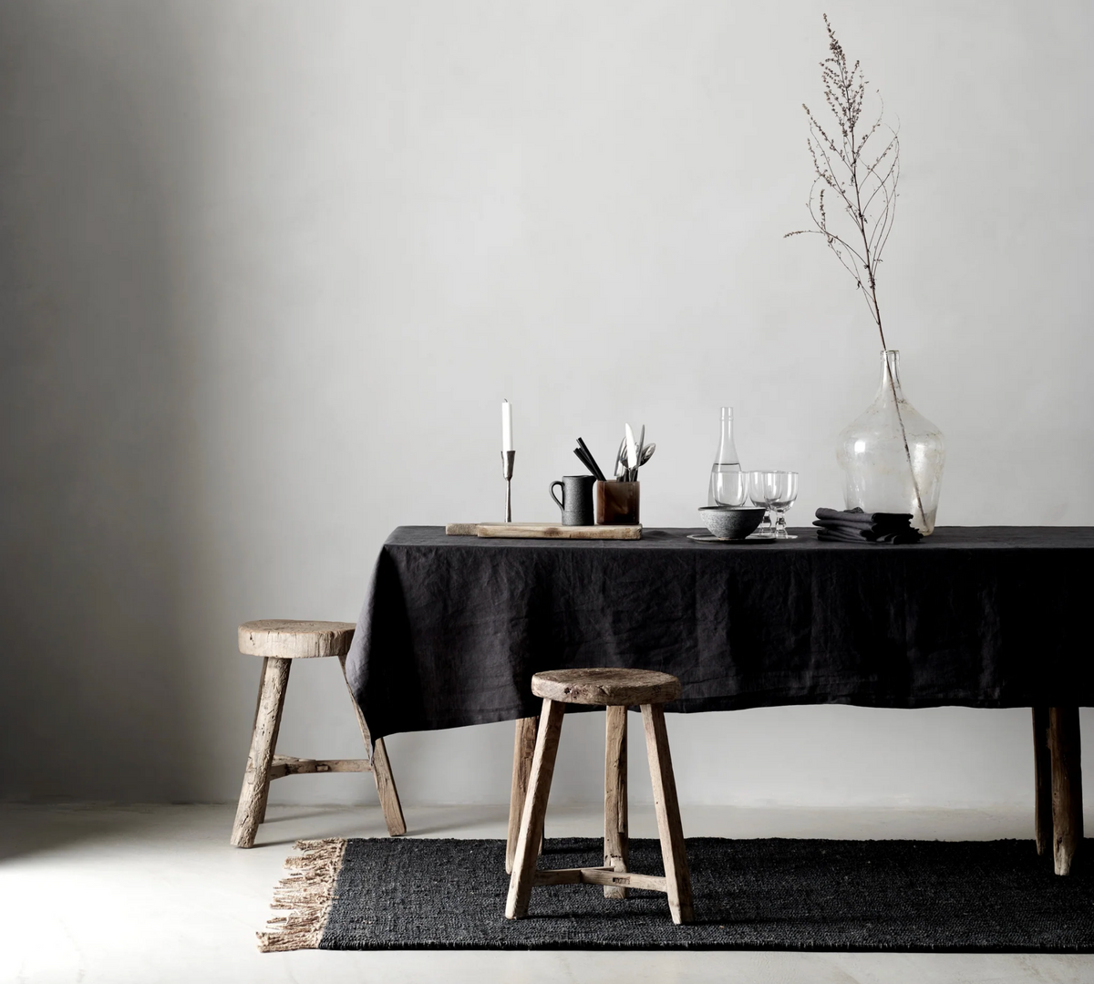 Linen Tablecloth 160x270 | Dark Grey by TELL ME MORE (tell-me-more-linen-tablecloth-160x270-dark-grey)