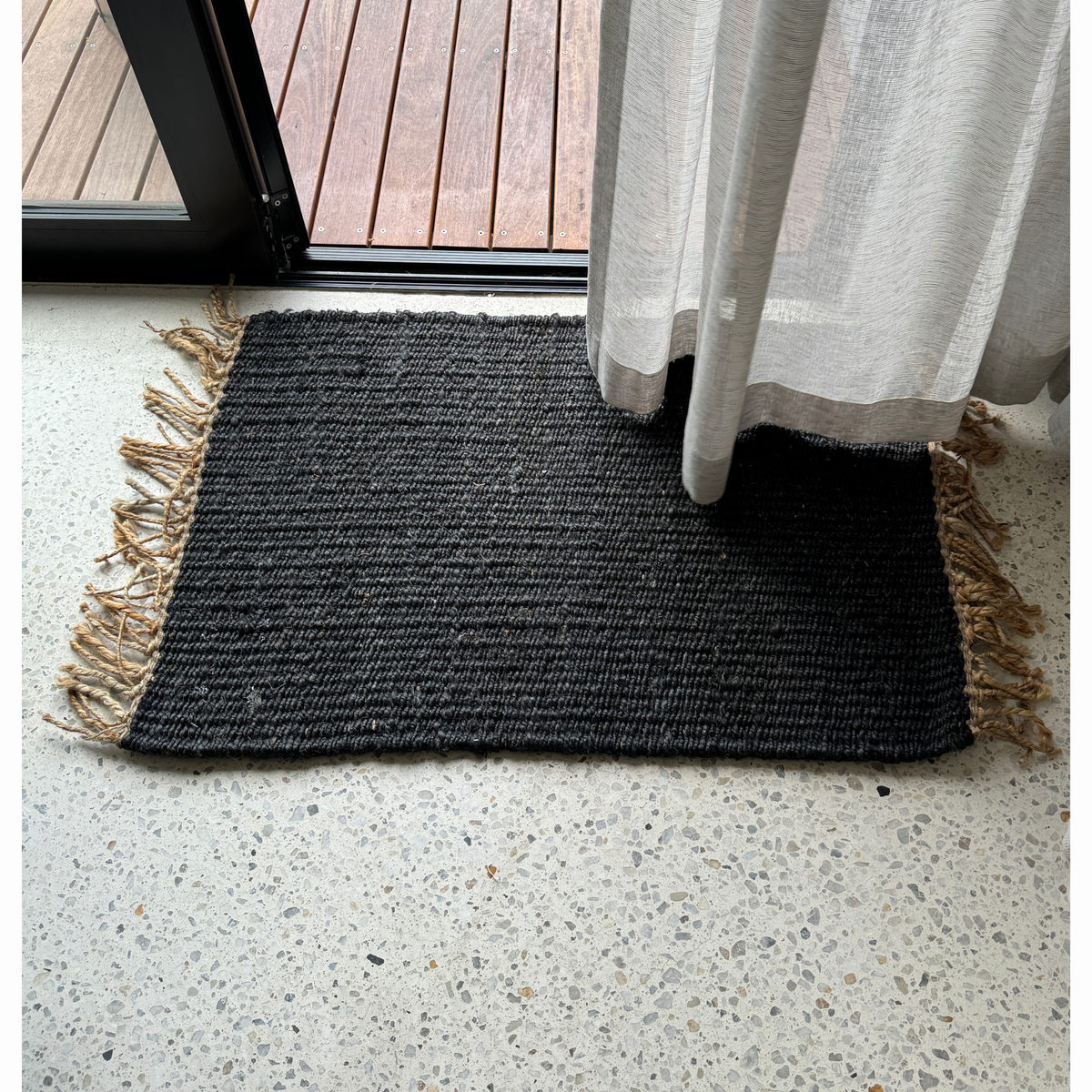 Hemp Rug 60X90 | Black by TELL ME MORE (tell-me-more-hemp-rug-60x90-colour-black)