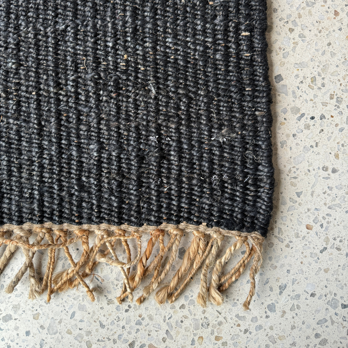 Hemp Rug 60X90 | Black by TELL ME MORE (tell-me-more-hemp-rug-60x90-colour-black)