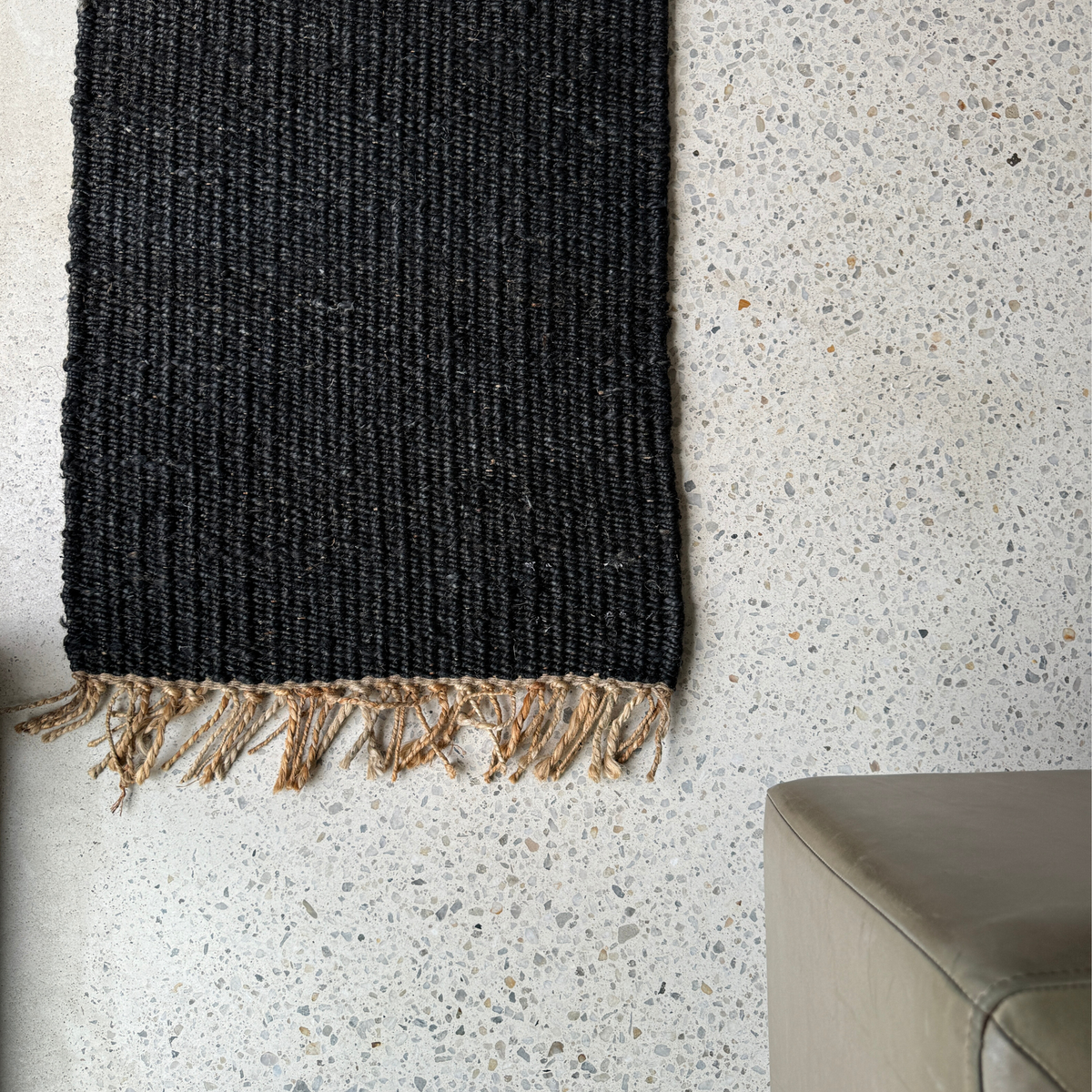 Hemp Rug 60X90 | Black by TELL ME MORE (tell-me-more-hemp-rug-60x90-colour-black)