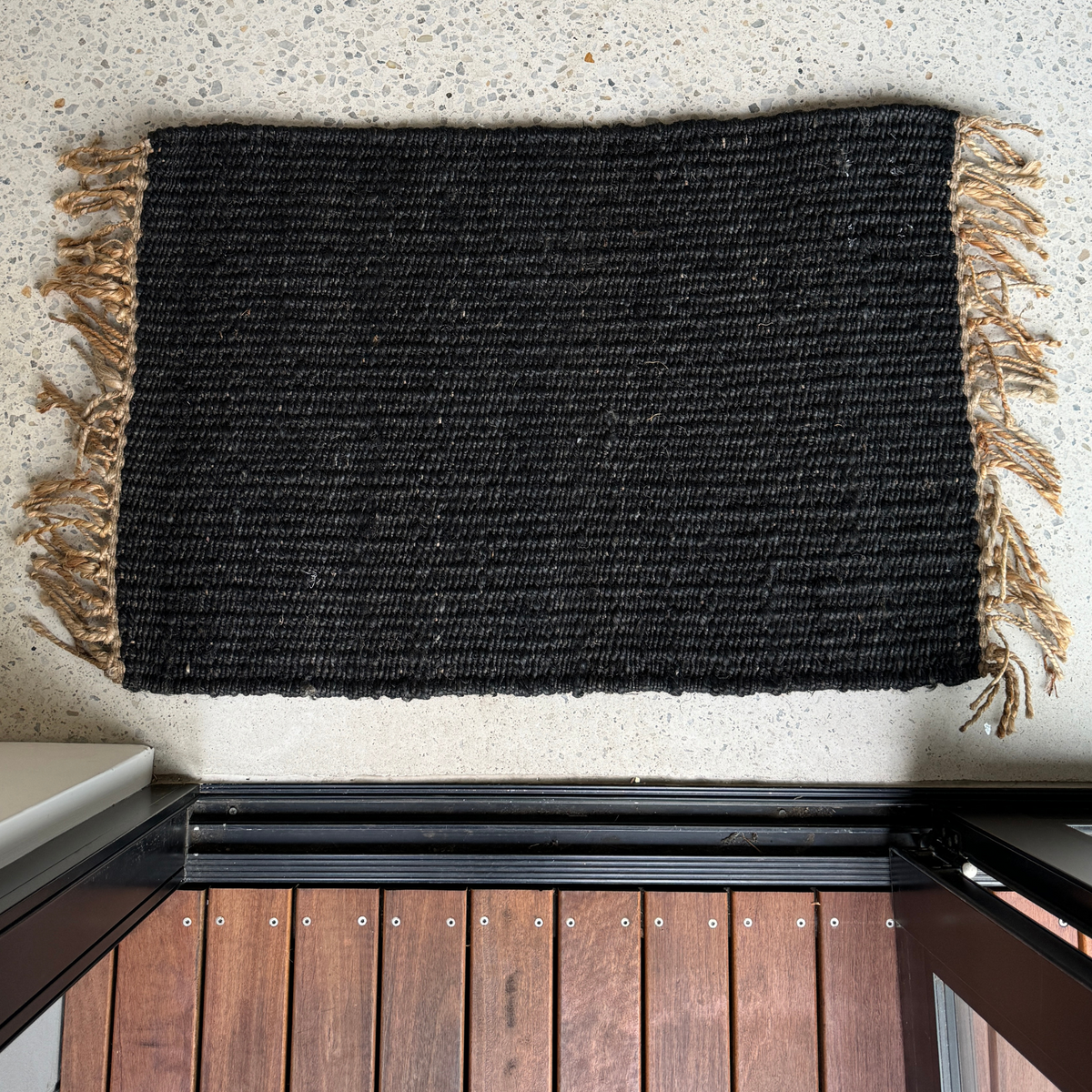 Hemp Rug 60X90 | Black by TELL ME MORE (tell-me-more-hemp-rug-60x90-colour-black)