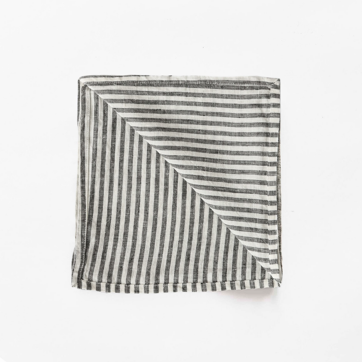 Linen Table Napkin | Grey White Stripe by TELL ME MORE (napkin-linen-grey-white-stripe)