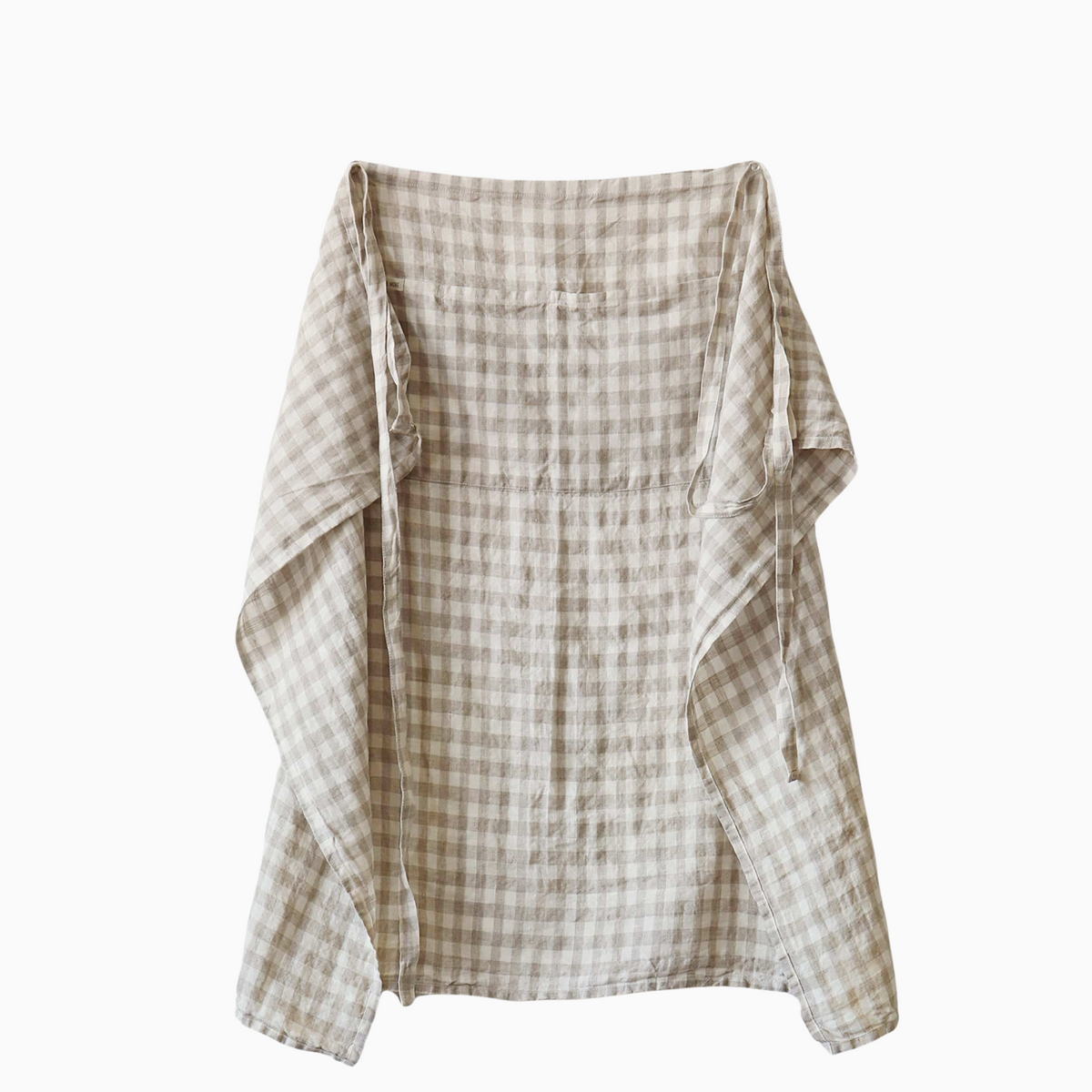 Gingham Linen Half Apron | Natural by TELL ME MORE (tell-me-more-apron-linen-gingham-natural)