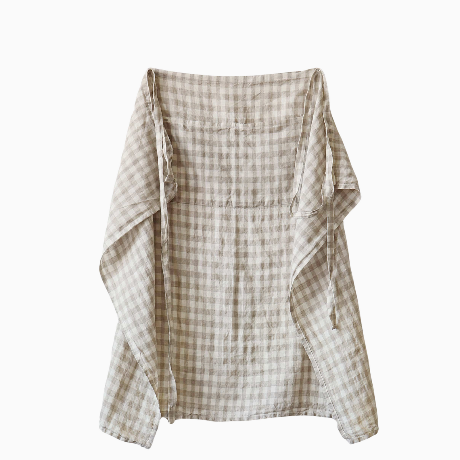 Gingham Linen Half Apron | Natural by TELL ME MORE (tell-me-more-apron-linen-gingham-natural)
