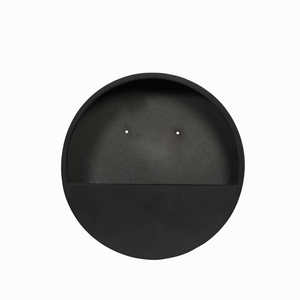 WALLY Wall Planter XS 30cm | Matte Black by POTTERY POTS (pottery-pots-wally-hanging-xs-fiberstone-o-30-00-black)