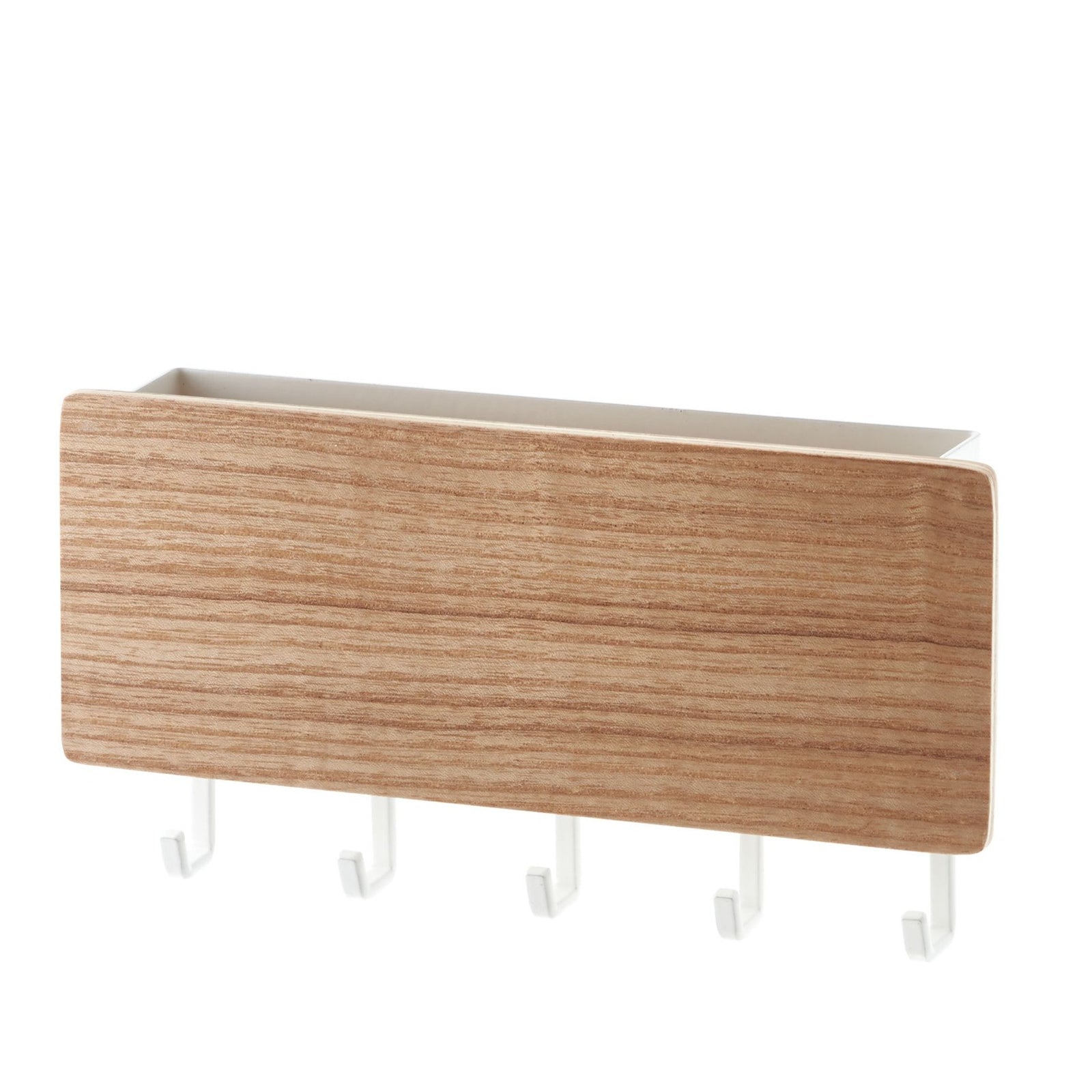 Rin Magnetic Key Organiser | Ash/White by Yamazaki (rin-magnetic-5-hook-key-rack-ash)