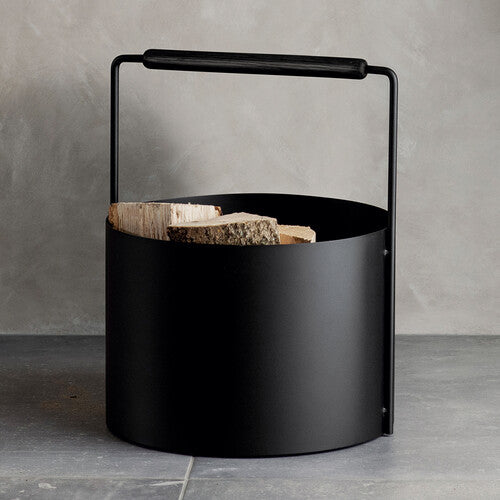 ASHI Wood Basket Black Elegant Design by Blomus