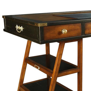 Navigators Solid Timber Desk, Black with Distressed Honey French Finish