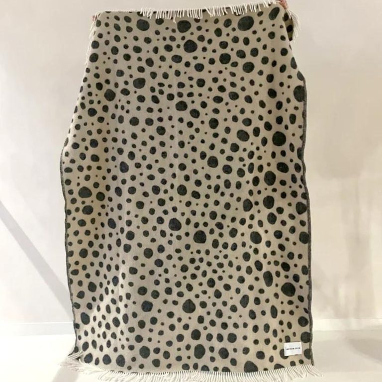 Cheetah Blanket | Beige/Off Black by MAISON DEUX (cheetah-blanket)